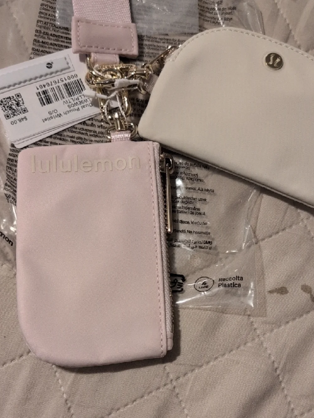 lululemon athletica Pink and Cream Dual Pouch Wristlet - Picture 5 of 5